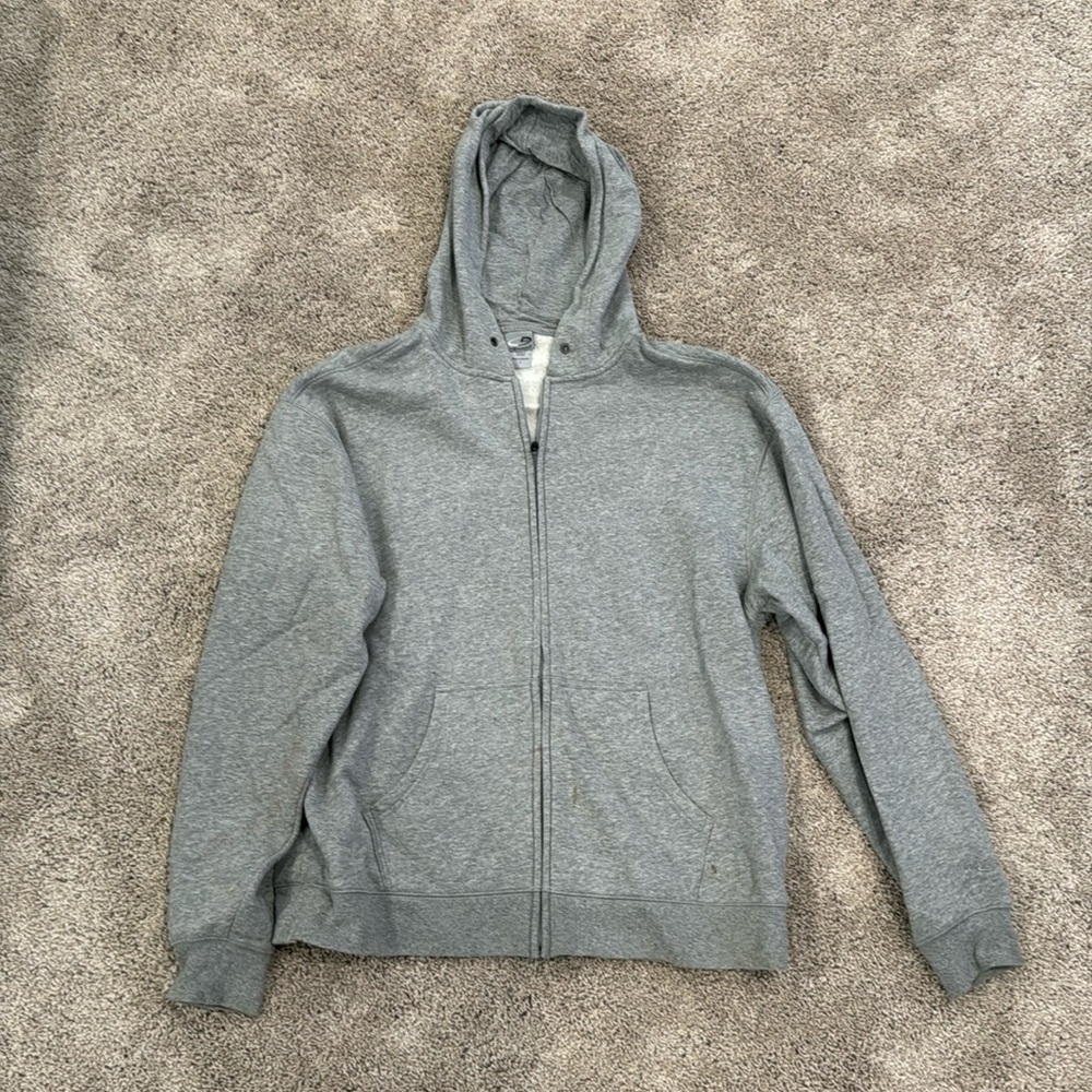 Grey Champion Zip Up Hoodie Size Large